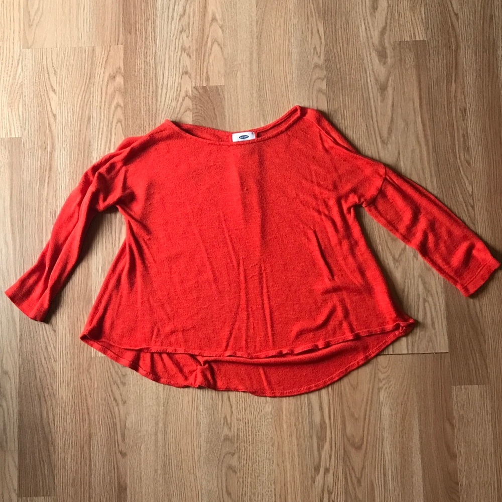 EUC Old Navy Size 10/12 Orange Long Sleeve Shirt